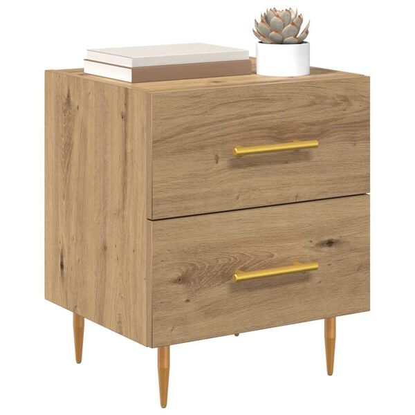 vidaXL Cabinet de chevet 2 pcs Ch&ecirc;ne artisanal 40 x 35 x 47,5 cm