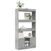 vidaXL Buffet haut gris b&eacute;ton 92x33x180 cm bois d'ing&eacute;nierie