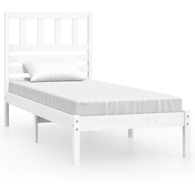 vidaXL Cadre de lit blanc 90x190 cm simple bois massif de pin