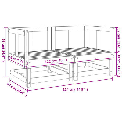 vidaXL Canapés d'angle de jardin 2 pcs bois massif douglas