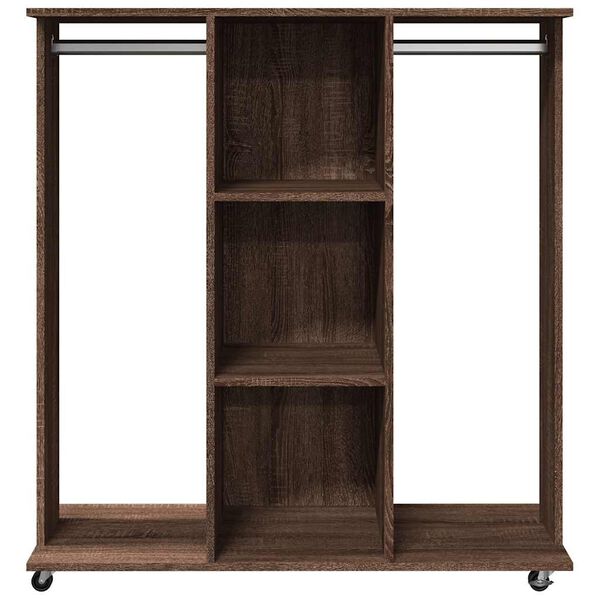 vidaXL Garde-robe avec roues ch&ecirc;ne marron 102x38x110cm bois ing&eacute;nierie