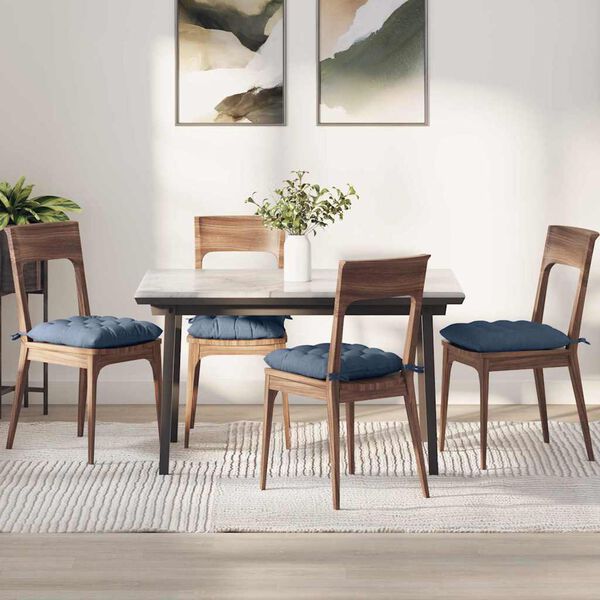 vidaXL Coussins de si&egrave;ge 4 pcs Bleu 40 x 40 x 6 cm