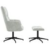 vidaXL Chaise de relaxation avec tabouret Gris clair Velours