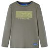T-shirt enfant &agrave; manches longues kaki 92