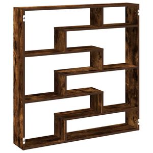 vidaXL &Eacute;tag&egrave;re cube murale 7 compartiments ch&ecirc;ne fum&eacute; bois ing&eacute;nierie