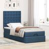 vidaXL Cadre de lit ottoman avec matelas bleu 90x190 cm tissu