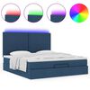 VidaXL Cadre de lit ottoman avec matelas bleu 180x200 cm tissu