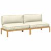 vidaXL Ensemble de Canap&eacute;s Cr&egrave;me 240 x 92 x 69 cm Bois d'Acacia Massif