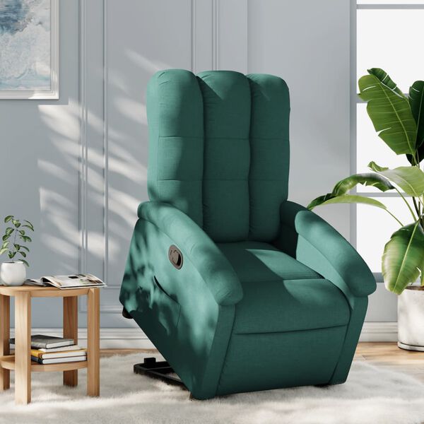 vidaXL Fauteuil inclinable vert foncé tissu