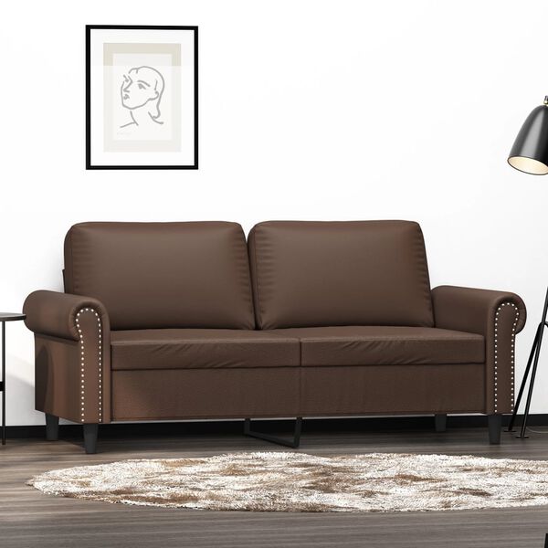 vidaXL Canap&eacute; &agrave; 2 places Marron 140 cm Similicuir
