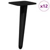 vidaXL Pieds de Support 12 pi&egrave;ces Noir 56 x 56 x 100 mm Fer
