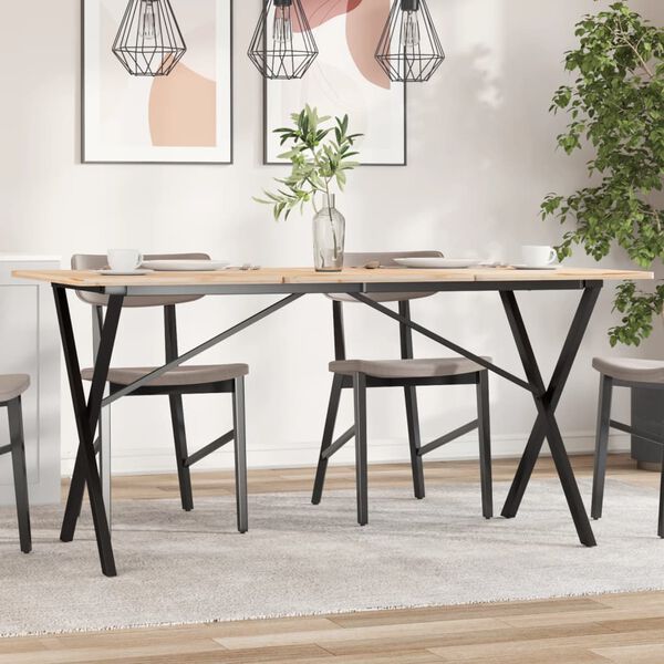 vidaXL Pieds de table à manger cadre en X 140x60x73 cm acier
