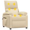 vidaXL Fauteuil de massage Cr&egrave;me Tissu