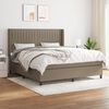 vidaXL Sommier &agrave; lattes de lit avec matelas Taupe 180x200 cm Tissu