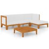 vidaXL Salon de jardin 5 pcs avec coussins Bois d'acacia solide