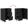 vidaXL Haut Armoire 2 pcs Ch&ecirc;ne noir Bois Agglom&eacute;r&eacute; et Verre