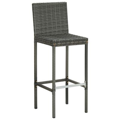 vidaXL Tabourets de bar avec coussins lot de 6 gris résine tressée