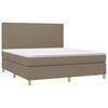 vidaXL Sommier &agrave; lattes de lit avec matelas Taupe 180x200 cm Tissu