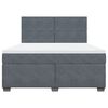vidaXL Sommier &agrave; lattes de lit et matelas Gris fonc&eacute; 180x200cm Velours