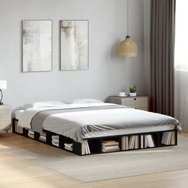 vidaXL Cadre de lit sans matelas noir 160x200 cm