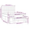 vidaXL Sommier &agrave; lattes de lit et matelas Bleu fonc&eacute; 140x190cm Velours