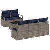 vidaXL Ensemble de Canap&eacute;s 6 pcs Gris et marine polyrotin