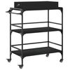 vidaXL Chariot de cuisine noir 81,5x41x92,5 cm bois d'ing&eacute;nierie