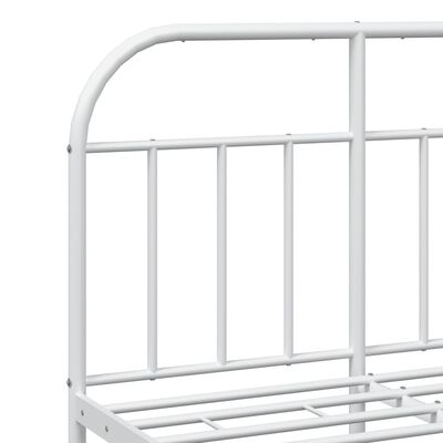 vidaXL Cadre de lit métal sans matelas et pied de lit blanc 120x190 cm