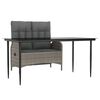 vidaXL Ensemble &agrave; manger jardin et coussins 2 pcs gris rotin