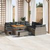 vidaXL Ensemble de canap&eacute; de jardin avec coussin 13 pcs Gris