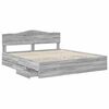 vidaXL Cadre de lit Gris Sonoma 200 x 200 cm Bois Ing&eacute;nierie