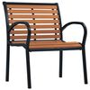 vidaXL Chaises de jardin lot de 2 Acier et WPC Noir et marron