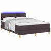 vidaXL Lit &agrave; ressort LED Marron fonc&eacute; 140 x 190 cm tissu