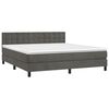 vidaXL Sommier &agrave; lattes de lit matelas et LED Gris fonc&eacute; 160x200 cm
