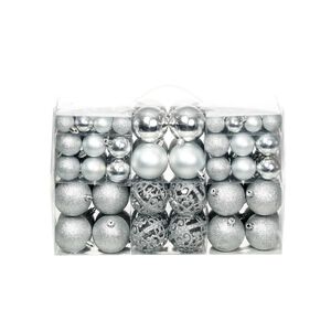 vidaXL Ensemble de boules de No&euml;l 100 pcs 3/4/6 cm Argent&eacute;