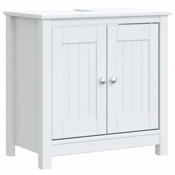 vidaXL Meubles de salle de bain 3 pcs BERG blanc bois de pin massif