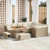 vidaXL Ensemble de canap&eacute; de jardin 12 pcs Beige polyrotin