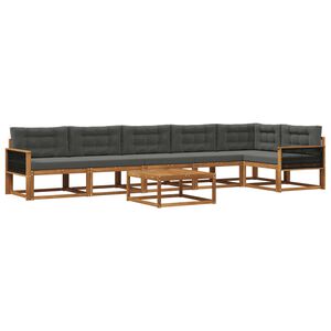 vidaXL Ensemble de canap&eacute;s d'ext&eacute;rieur 7 pcs Naturel et Anthracite