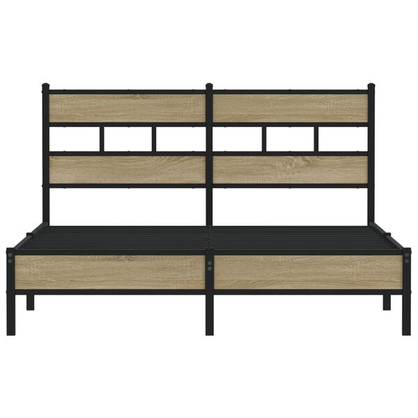 vidaXL Cadre de lit sans matelas ch&ecirc;ne sonoma 137x190 cm