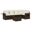 vidaXL Salon de jardin avec coussins 6 pcs marron r&eacute;sine tress&eacute;e