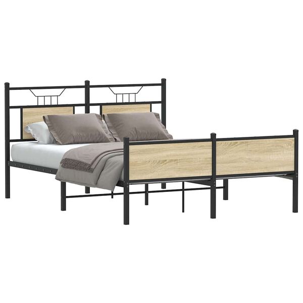 vidaXL Cadre de lit sans matelas ch&ecirc;ne sonoma 150x200 cm