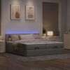 VidaXL Cadre de lit ottoman et matelas gris clair 160x200cm tissu
