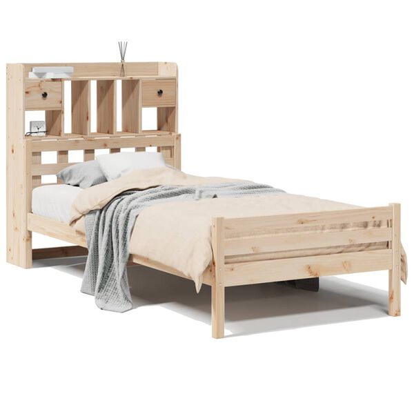 vidaXL Lit biblioth&egrave;que sans matelas 75x190 cm bois de pin massif