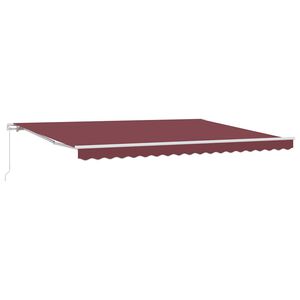 vidaXL Auvent manuel r&eacute;tractable bordeaux 450x300 cm
