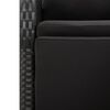vidaXL Ensemble &agrave; manger de jardin coussins 7pcs Noir R&eacute;sine tress&eacute;e