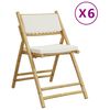 vidaXL Chaises de bistro pliantes lot de 6 et coussins blanc cr&egrave;me