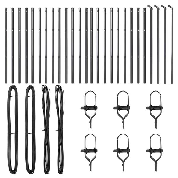 vidaXL Poteau de clôture. Autre 26 pcs Gris 3,2 x 3,2 x 80 cm Acier