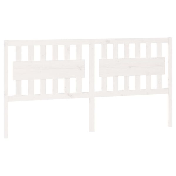 vidaXL T&ecirc;te de lit Blanc 185,5x4x100 cm Bois massif de pin