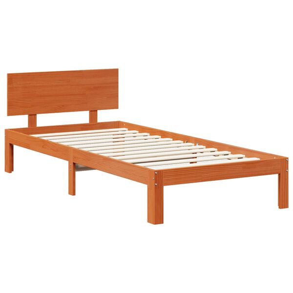 vidaXL Cadre de lit avec stockage 2 pcs Cire marron Bois de Pin Massif