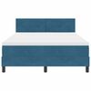 vidaXL Lit &agrave; ressorts avec matelas Bleu fonc&eacute; 140 x 190 cm Velours